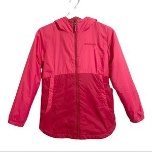 ✨HOST PICK✨💕 COLUMBIA Girls Raspberry Pink Two Tone Color Block Fall Jacket